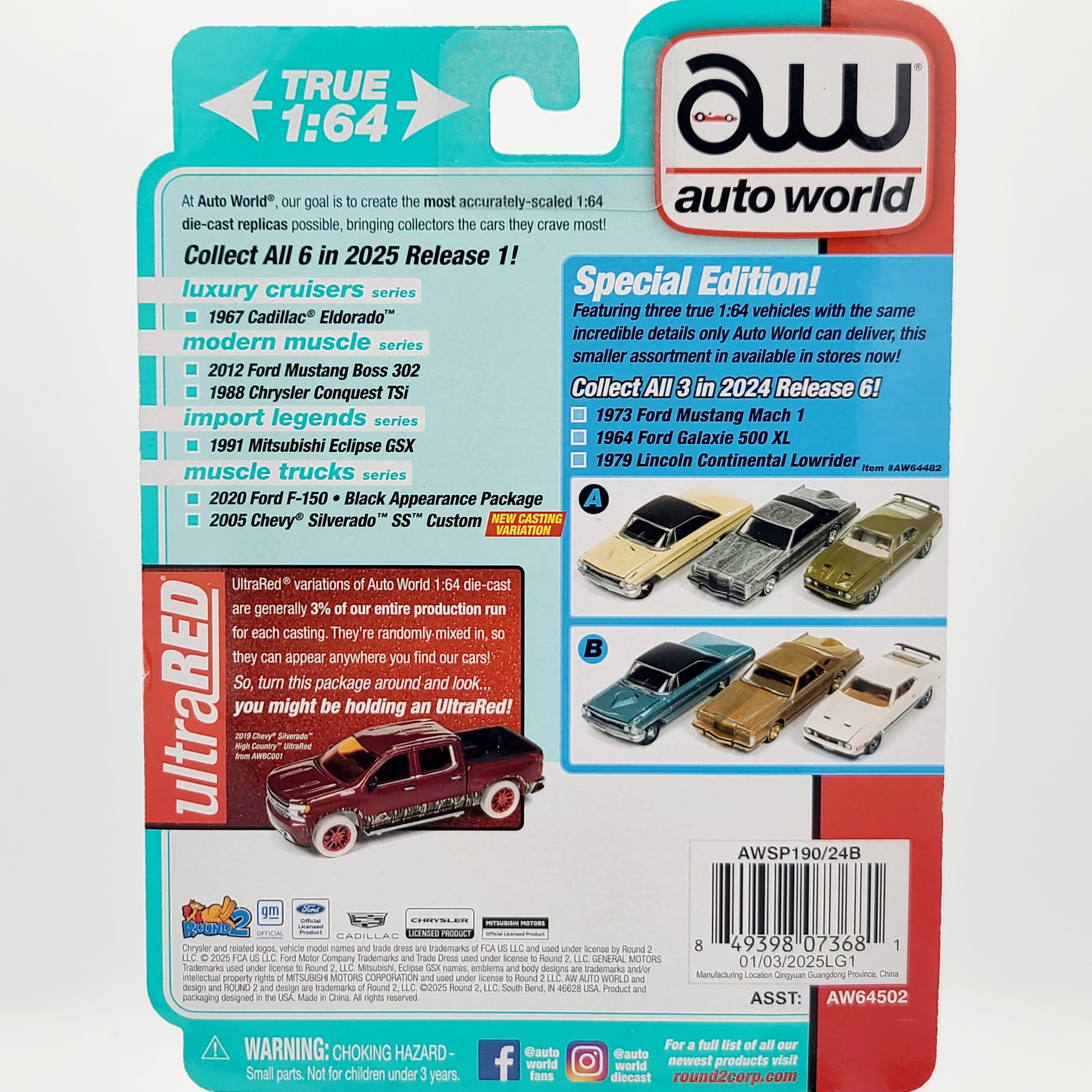 Auto World '20 Ford F-150 Black Appearance Package - 1:64 scale (2025 Release 1B - Muscle Trucks)